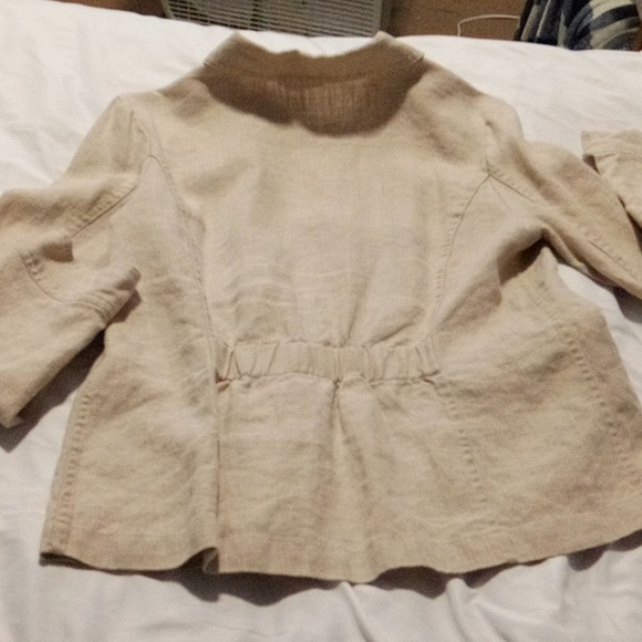 WOMENS SZ M LINEN CHARTER CLUB JACKET KHAKI - Picture 8 of 8